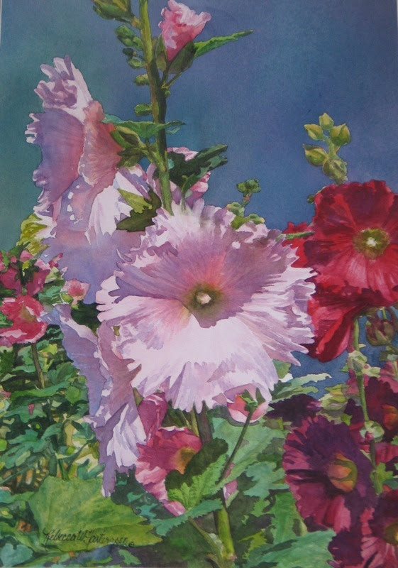 Hollyhocks by Becky Hartvigsen